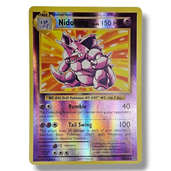 Pokemon Other - 2016 POKEMON XY EVOLUTIONS Nidoking-Reverse Foil NM